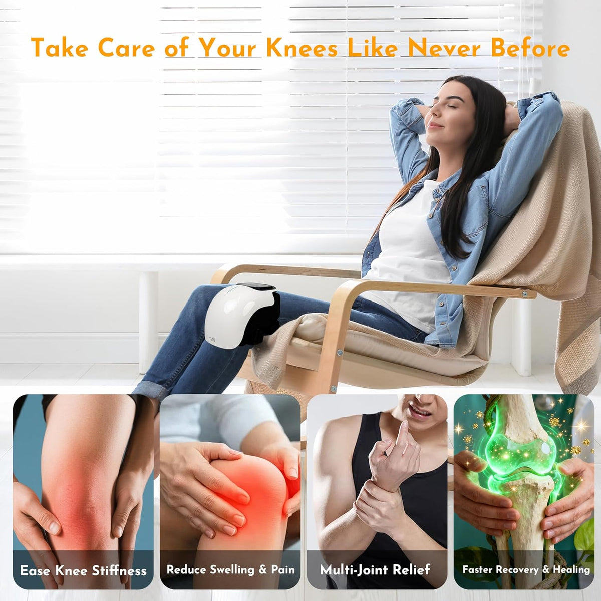 Masseur KneeRelief Pro™ — Chaleur, Vibration & Infrarouge